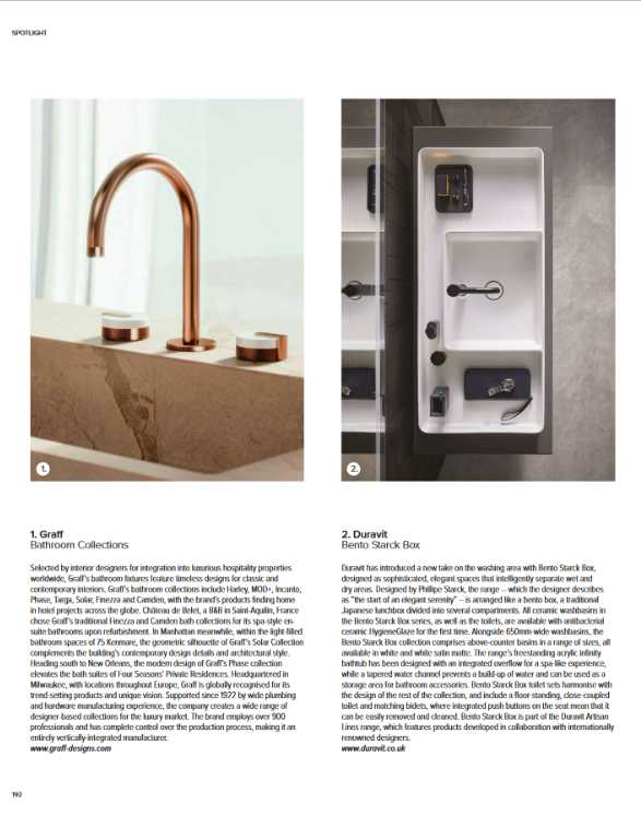 GRAFF MOD+ Collection product feature in Sleeper magazine 2023