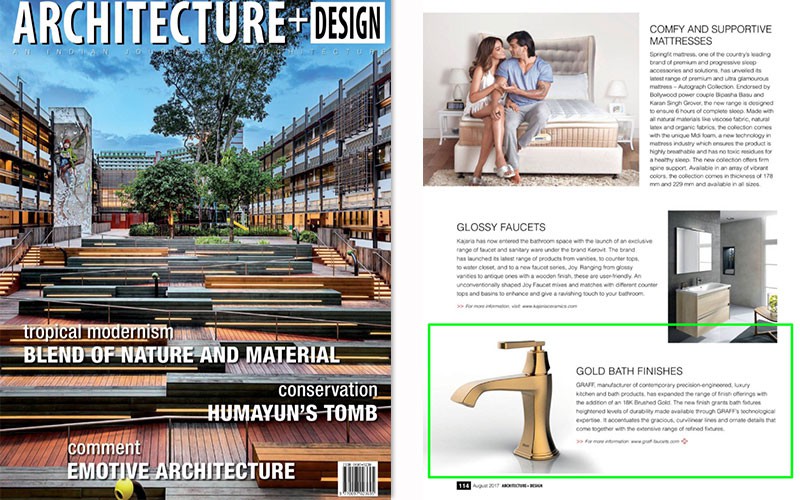 18K Brushed Gold Finish by GRAFF l Architecture + Design Magazine 