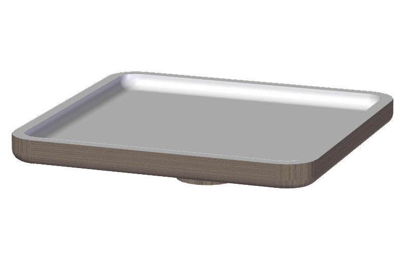 Bathtub tray  in solid wood and Corian®