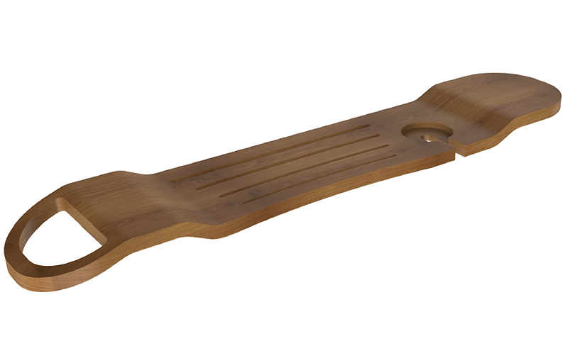 Bathtub shelf in teak wood