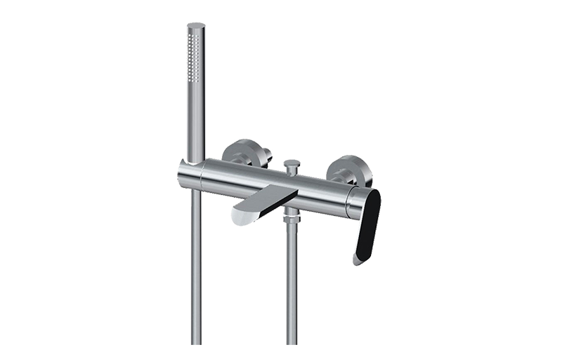 Wall-mounted bath & shower mixer with hand shower set