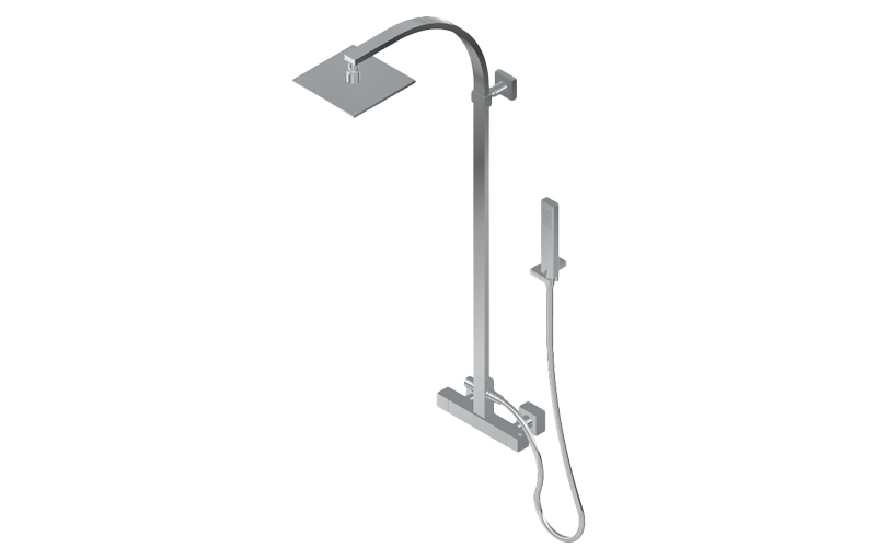 Wall mounted square thermostatic shower column