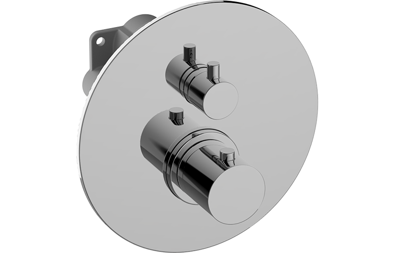 UNI-BOX - 3/4" concealed thermostatic and diverter with 3 outlets - exposed parts