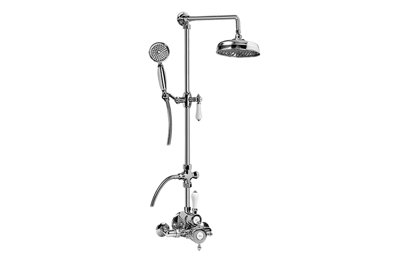 Traditional Exposed Thermostatic Tub and Shower System - w/Metal Handshower Handle