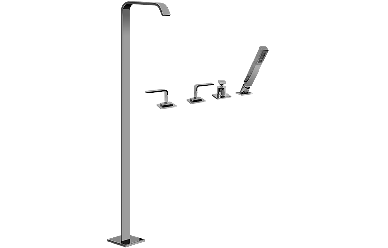 Floor-mounted bathtub mixer (Trim only)