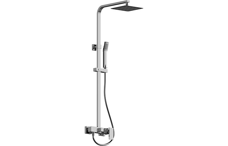 Wall-mounted shower system with handshower and showerhead
