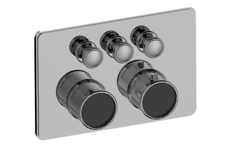RIVA Traditional 3-button fluted knurl compact trim