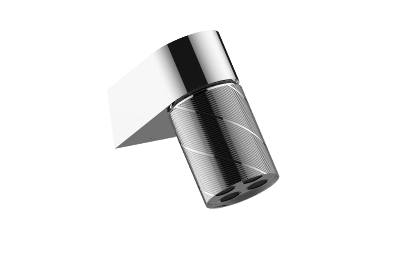 Contemporary Soffione a parete con 4 getti - zigrinatura obliqua