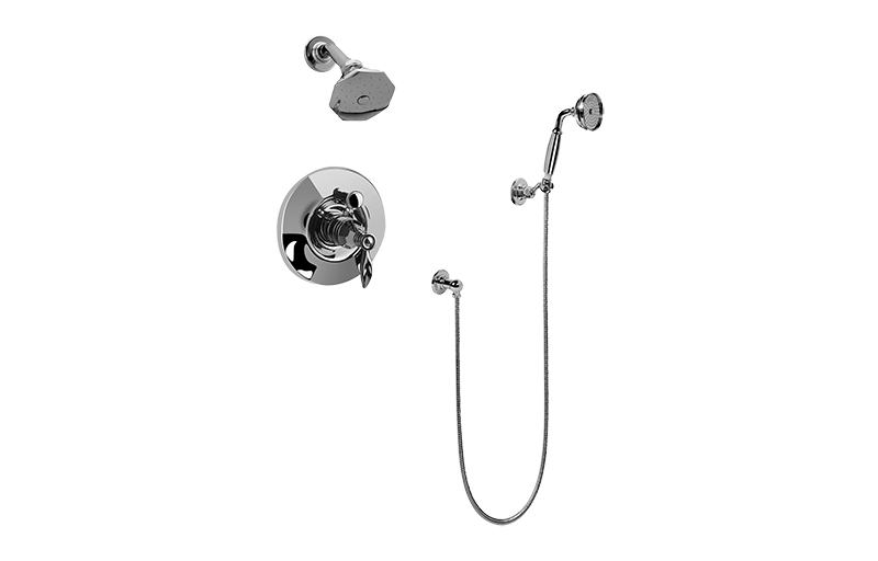 Topaz Pressure Balancing Shower System - Shower with Handshower