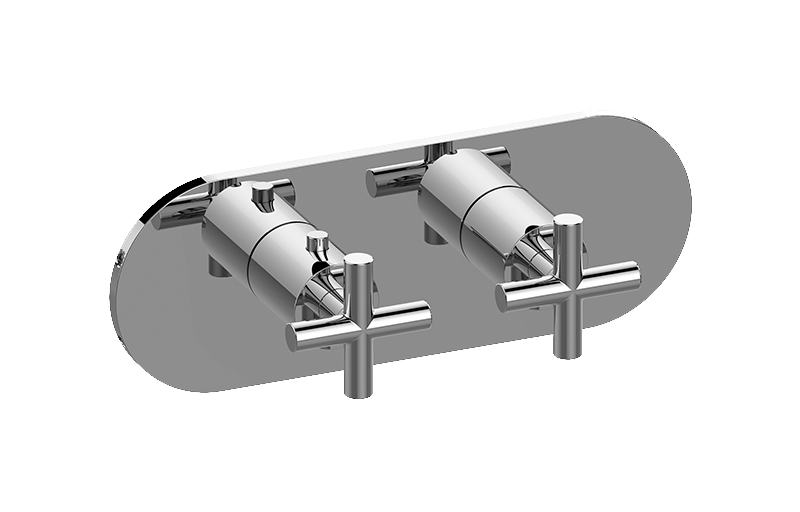 Round M-Series Valve Horizontal Trim with Two Handles