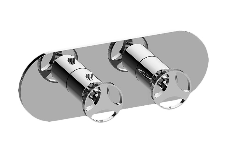 Harley Round M-Series Valve Horizontal Trim with Two Handles