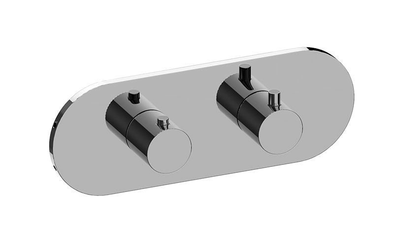 M-Series Round Horizontal Thermostatic 2-Hole Trim Plate and Handle