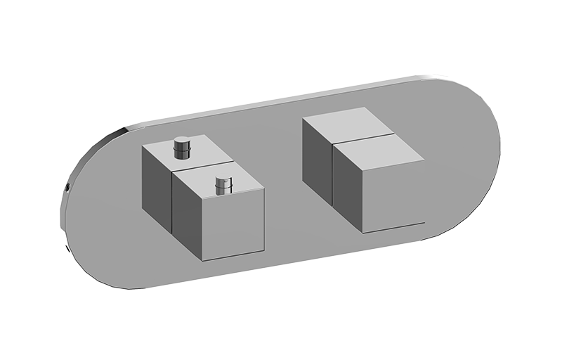 Round M-Series Valve Horizontal Trim with Two Handles