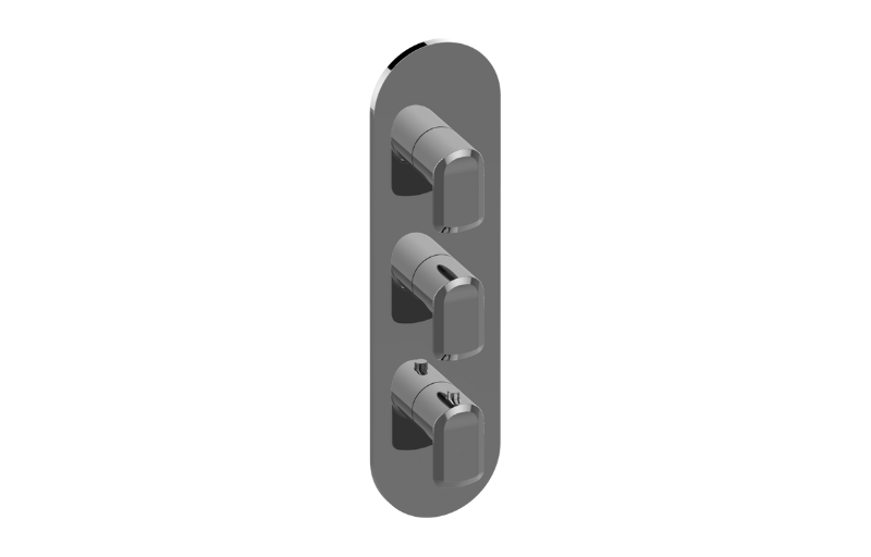 Round M-Series Valve Trim with Three Handles