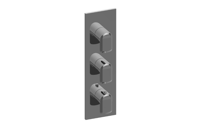 Square M-Series Valve Trim with Three Handles