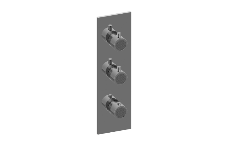 Square M-Series Valve Trim with Three Handles