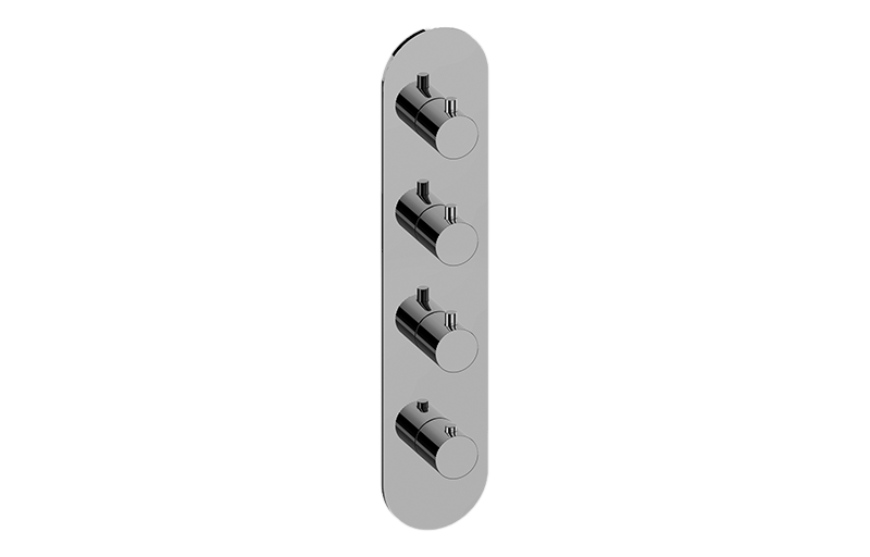 M-Series Round Thermostatic 4-Hole Trim Plate and Handle