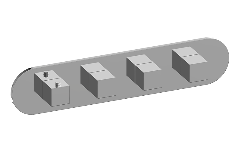 Round M-Series Valve Horizontal Trim with Four Handles