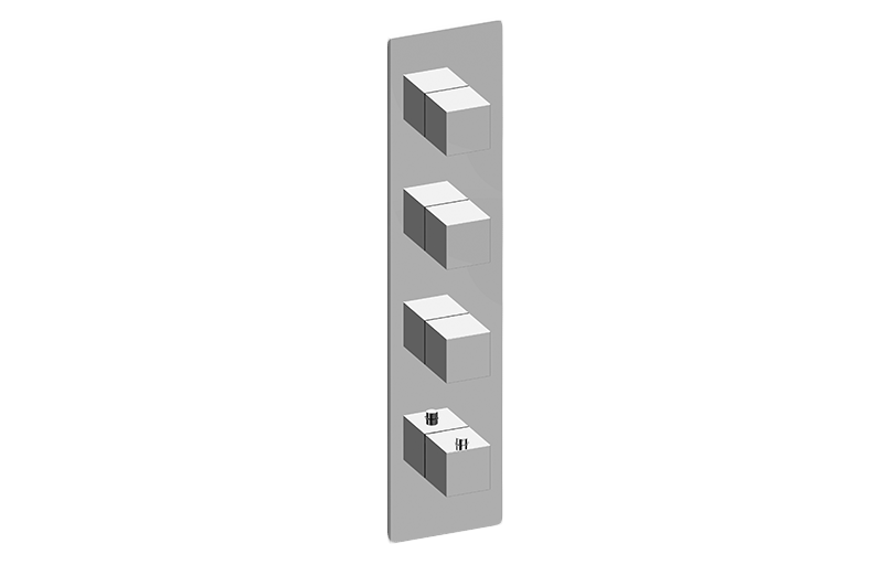 M-Series Square Thermostatic 4-Hole Trim Plate and Handle