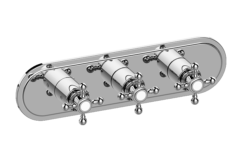 Adley M-Series Valve Horizontal Trim with Three Handles