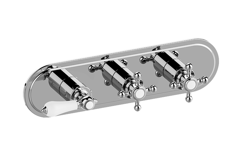 Adley M-Series Valve Horizontal Trim with Three Handles