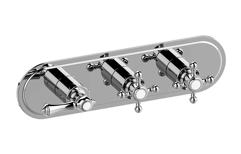 Adley M-Series Valve Horizontal Trim with Three Handles