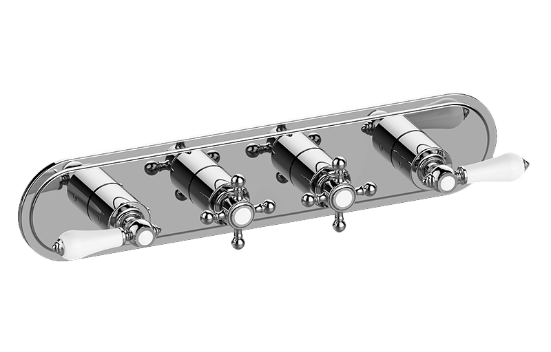 Adley M-Series Valve Horizontal Trim with Four Handles