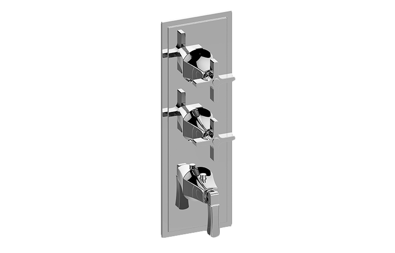 Finezza DUE Thermostatic 3-Hole Trim Plate and Handle