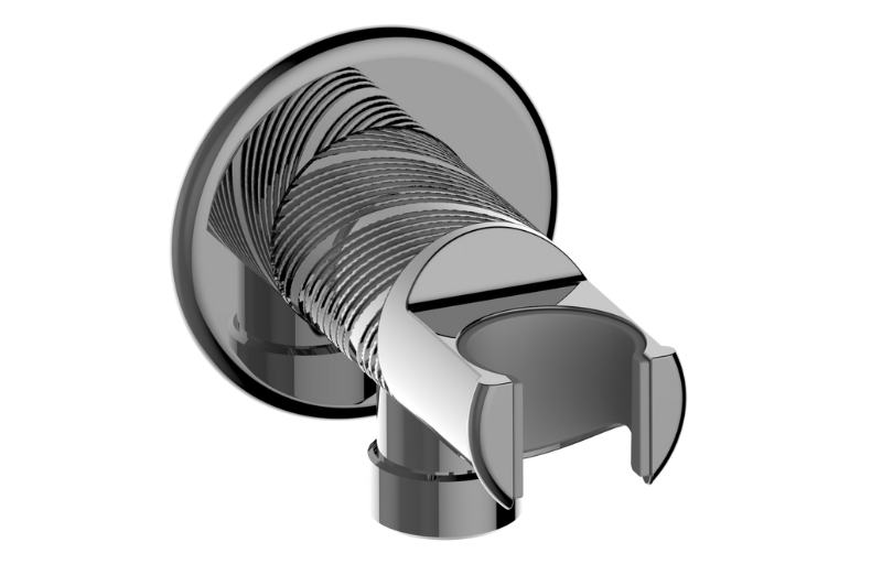 RIVA Traditional Soporte ducha de mano con toma de agua integrada - moleteado diagonal