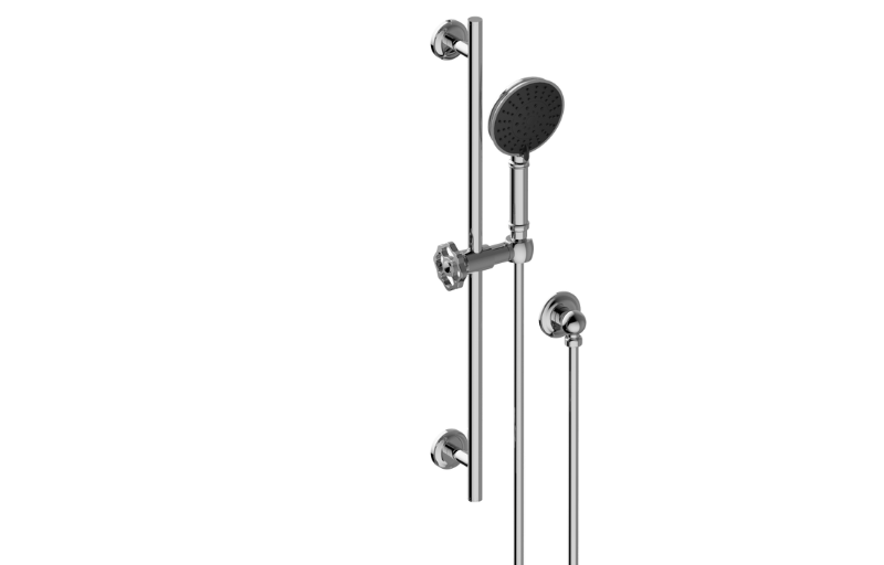 Transitional Handshower with Wall-Mounted Slide Bar