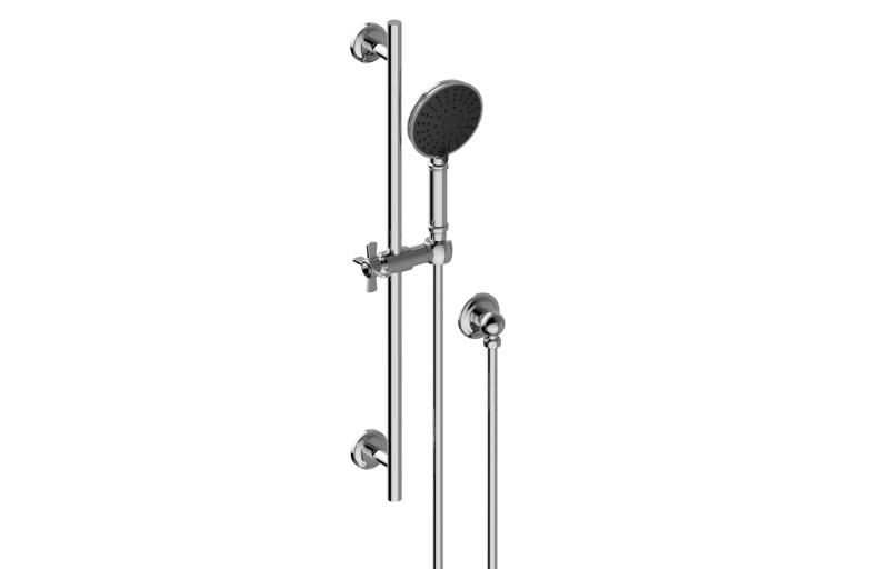 Transitional Handshower with Wall-Mounted Slide Bar