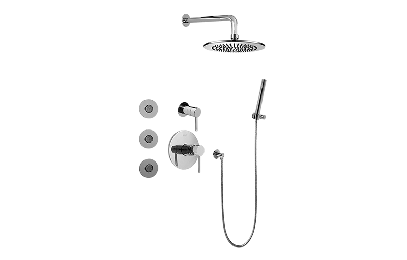 Full Thermostatic Shower System with Transfer Valve (Rough & Trim)