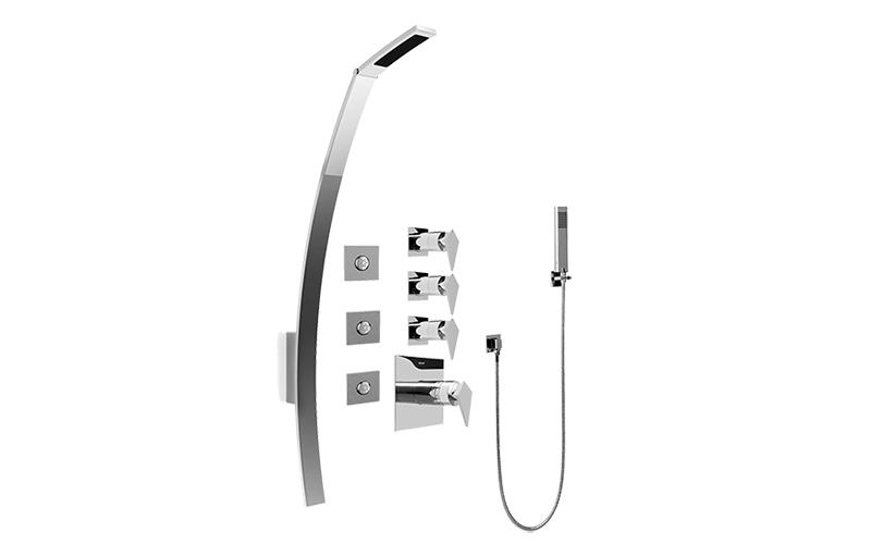 Luna Thermostatic Shower Set w/ Body Sprays & Handshower (Rough & Trim)