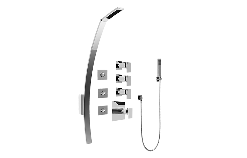 Luna Thermostatic Shower Set w/ Body Sprays & Handshower (Rough & Trim)