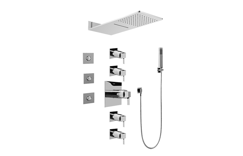 Full Square Thermostatic Shower System