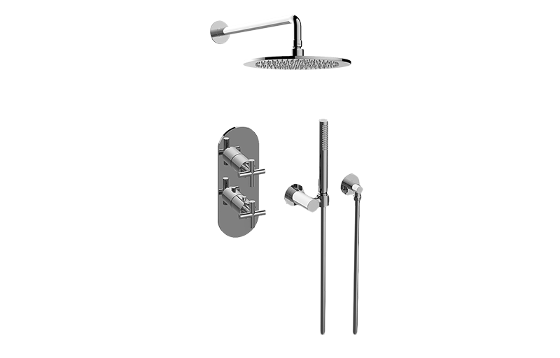 Terra M-Series Thermostatic Shower System - Shower with Handshower