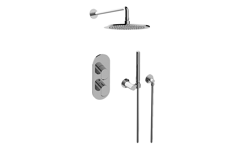 Phase M-Series Thermostatic Shower System - Shower with Handshower