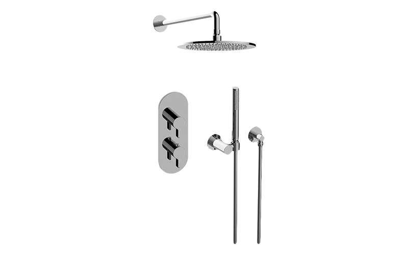 Terra M-Series Thermostatic Shower System - Shower with Handshower