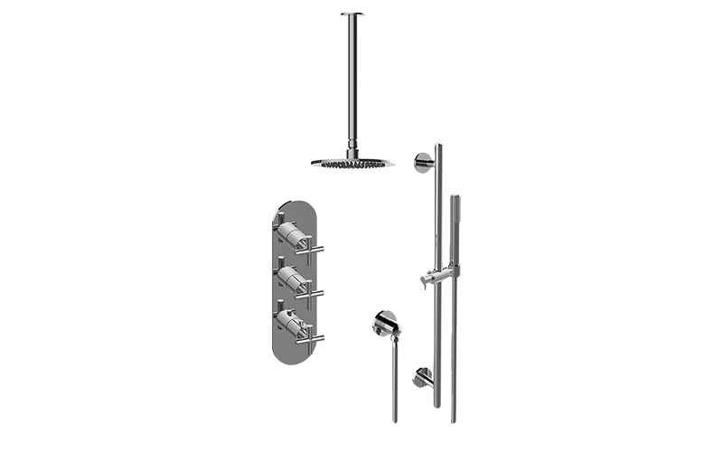 Terra M-Series Thermostatic Shower System - Shower with Handshower