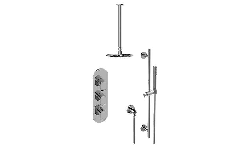 Phase M-Series Thermostatic Shower System - Shower with Handshower