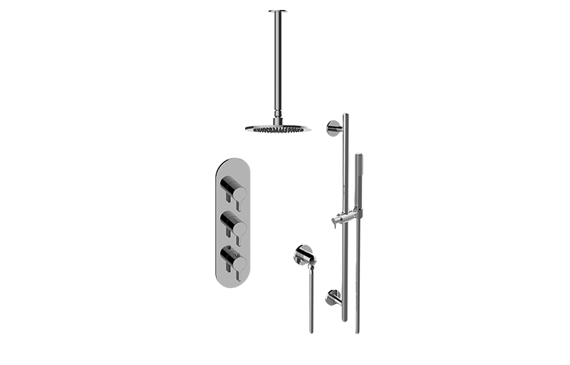 Terra M-Series Thermostatic Shower System - Shower with Handshower
