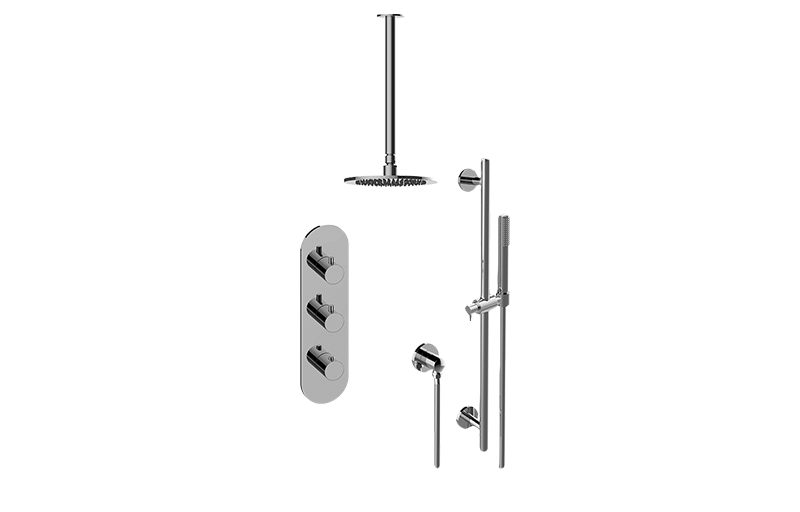 M.E. 25 M-Series Thermostatic Shower System - Shower with Handshower