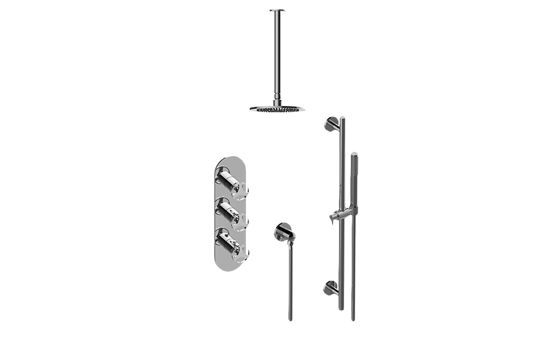 Harley M-Series Thermostatic Shower System - Shower with Handshower