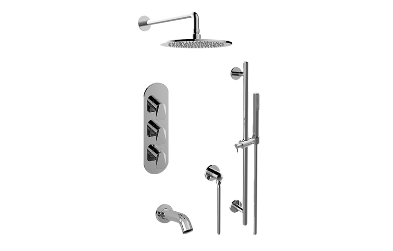 M-Series Thermostatic Shower System - Tub and Shower with Handshower