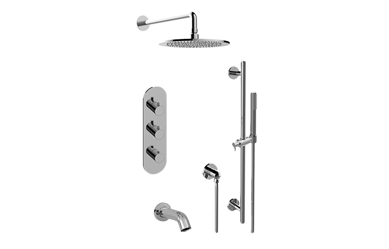 M-Series Thermostatic Shower System - Tub and Shower with Handshower