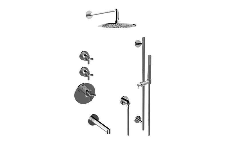 Terra M-Series Thermostatic Shower System - Tub and Shower with Handshower