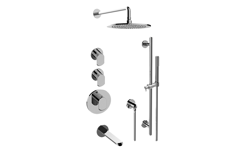 Phase M-Series Thermostatic Shower System - Tub and Shower with Handshower