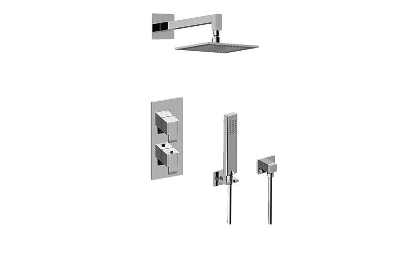 Qubic M-Series Thermostatic Shower System - Shower with Handshower