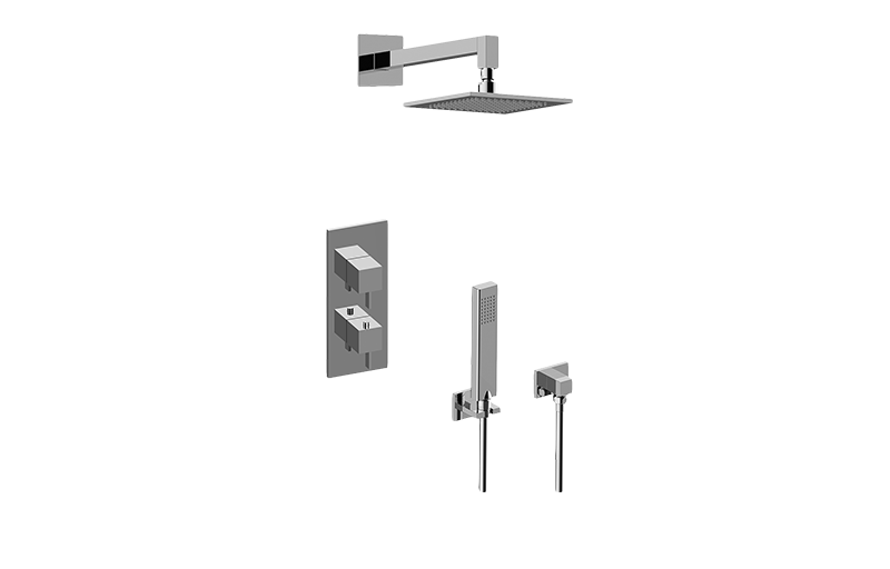 Qubic Tre M-Series Thermostatic Shower System - Shower with Handshower