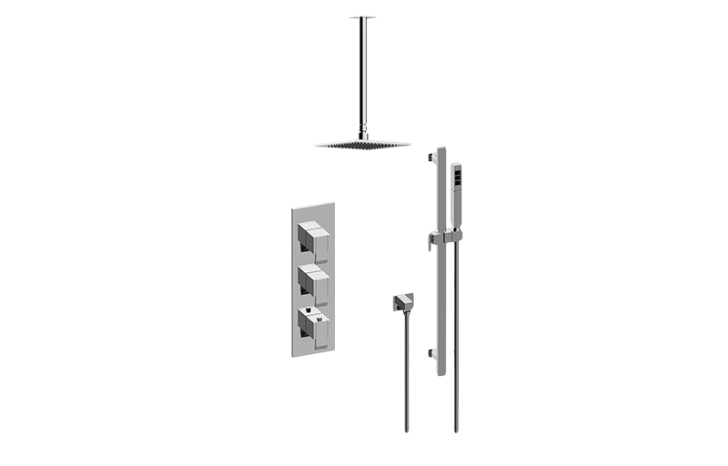 Qubic M-Series Thermostatic Shower System - Shower with Handshower